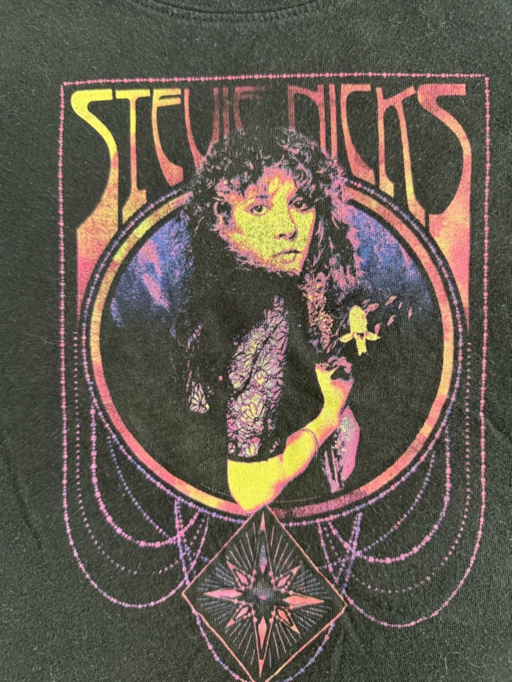 Old Navy Black Cropped Stevie Nicks Graphic Tee - Picture 3 of 7